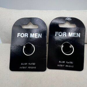 Pair of Unisex Hoops for Piercings Silver Plated